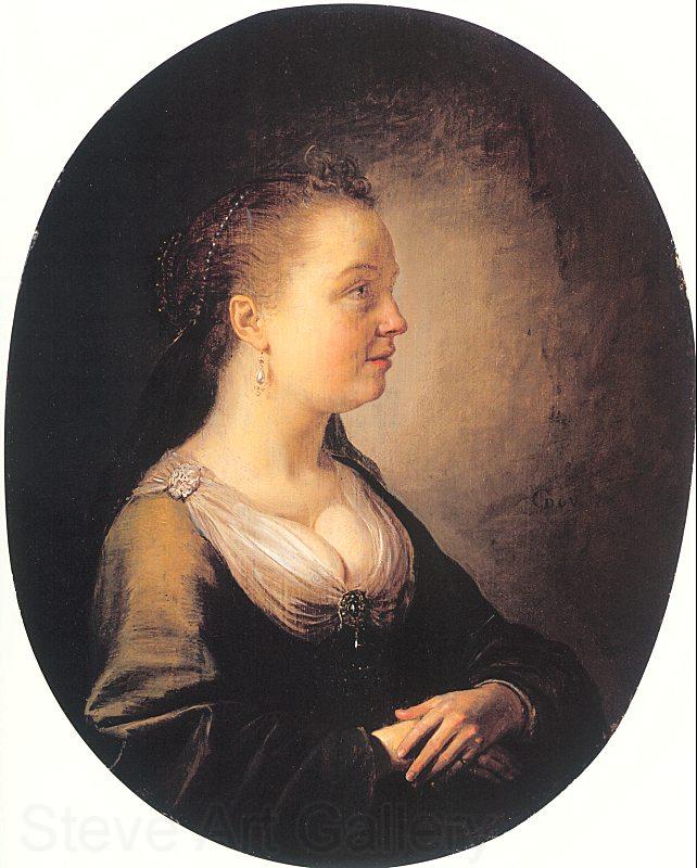 DOU, Gerrit Portrait of a Young Woman Norge oil painting art